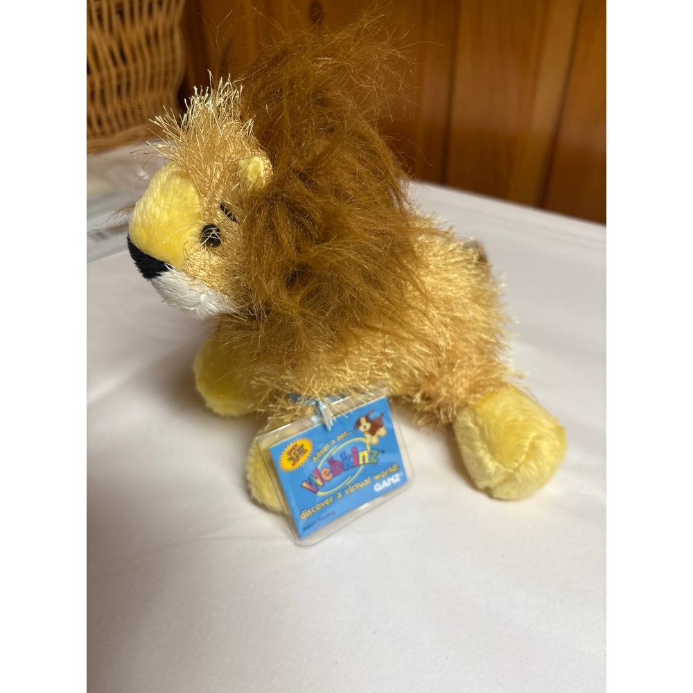 Vintage Ganz Webkinz Lion Plush‎ HM006 Stuffed Animal Sealed Magic Tag Code
